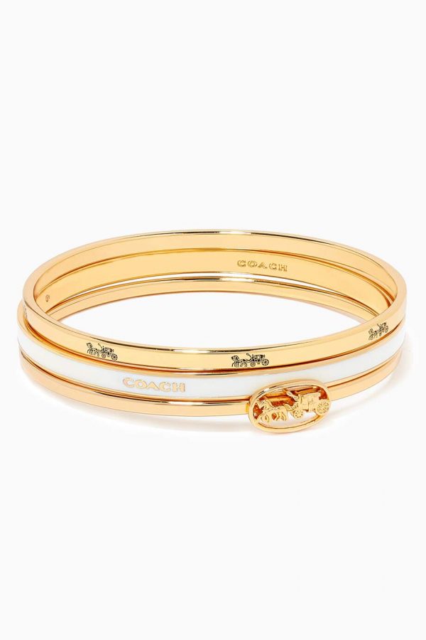 كوتش مجموعة أساور COACH Bangle Set ، الحصان والعربة Horse & Carriage