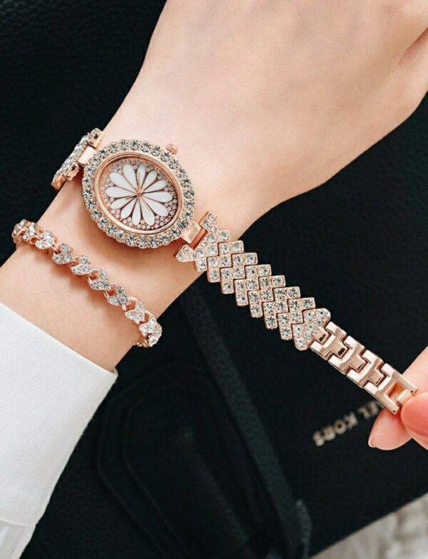 ⁦ساعة نسائية مرصعة بالراين مع سوار Rhinestones Watch⁩ - الصورة ⁦2⁩