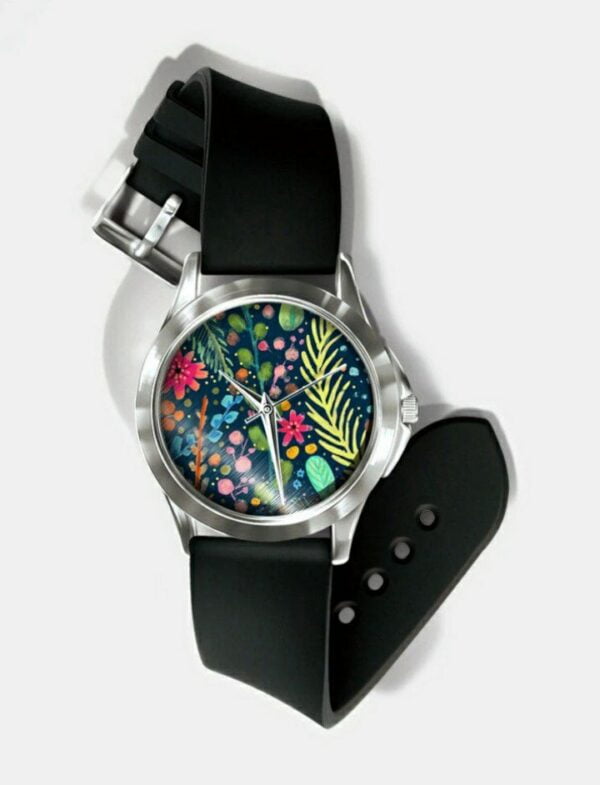 ساعة نسائية سيليكون بألوان مائيةWatercolor Watch